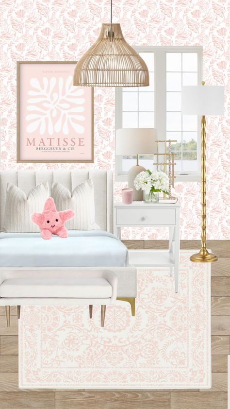 light pink bedroom idea 💡 #homedecor #lightpink #pink #preppy #coastal #bedroom. Light Pink Preppy Bedroom, Light Pink Coastal Bedroom, Pink Coastal Granddaughter Room, Light Pink Preppy Room, Costal Granddaughter Aesthic Room Pink, Blue And Pink Coastal Bedroom, Pink Costal Granddaughter Room, Pink Coastal Granddaughter Bedroom, Pink Costal Bedroom