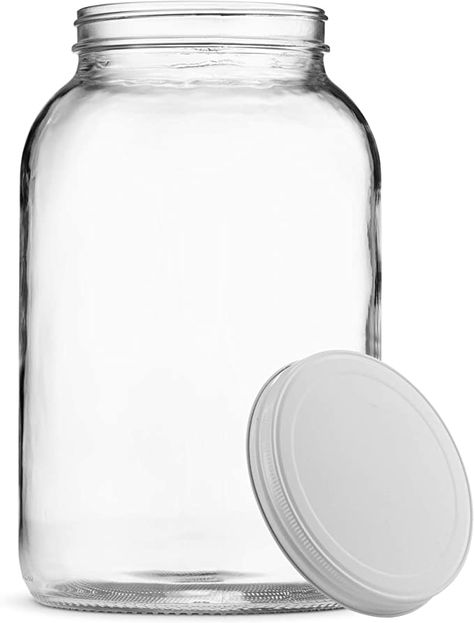 Amazon.com: Paksh Novelty 1-Gallon Glass Jar Wide Mouth with Airtight Metal Lid - USDA Approved BPA-Free Dishwasher Safe Large Mason Jar for Fermenting, Kombucha, Kefir, Storing and Canning Uses, Clear (1 Jar): Kitchen & Dining Big Jars, Half Gallon Mason Jars, Gallon Mason Jars, Gallon Glass Jars, Large Glass Jars, Gallon Jars, Large Mason Jars, Jar Kitchen, Dry Food Storage