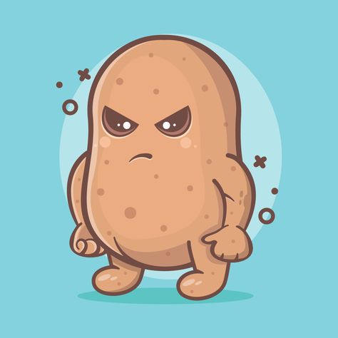 Cute Potato Icon, Vegetable Character, Food Characters, Kawaii Potato, Cute Potato, Character Mascot, Potato Vegetable, Peanut Free, Flat Style