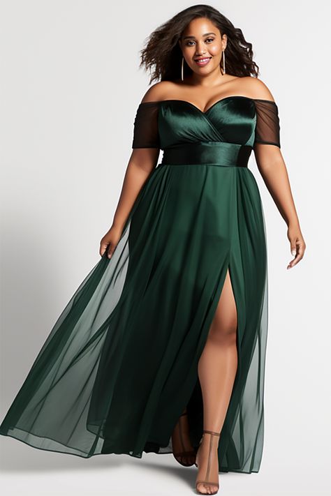 Xpluswear Plus Size Black Tie Dress Weddings, Spring Wedding Guest Plus Size, Plus Size Formal Dresses Long, Garden Wedding Dress Guest Plus Size, Mother Of The Bride Dresses For Sage Green Wedding, Gala Plus Size Dresses, Midsize Semi Formal Dress, Emerald Green Prom Dress Plus Size, Wedding Guest Dress Plus Size Fall