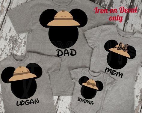 Disney Safari Birthday, Disney Iron On, Mickey Birthday Party, Safari Hat, Mickey Party, Mickey Birthday, Boys Tops, Mickey Mouse Party, Safari Birthday