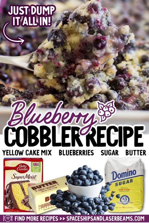 Best Blueberry Cobbler Recipe, Blueberry Muffin Mix Dump Cake, Simple Blueberry Dessert Recipes, Easy Blueberry Dump Cake, Blueberry Cobbler Cake Mix Recipe, Blueberry Cobbler Recipes Easy Cake Mixes, Simple Blueberry Cobbler, Cake Mix Blueberry Cobbler, Blueberry Jiffy Mix Recipe