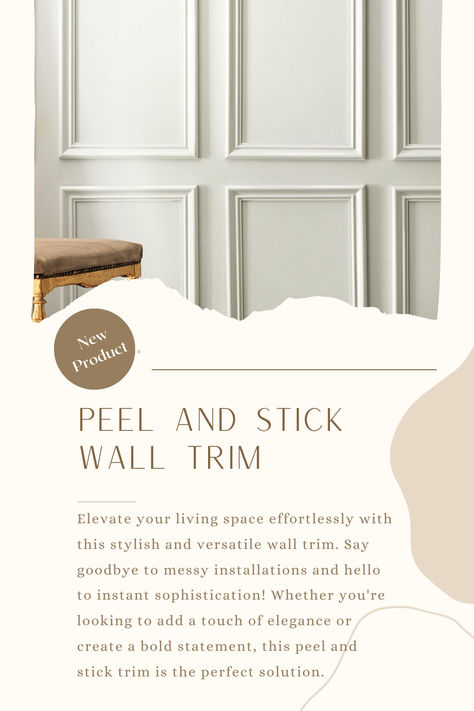 Wall trim is a simple way to add a touch of sophistication and elegance. However, dealing with wood trim can be difficult and time-consuming. I used this peel and stick wall trim throughout my entire house and I love it! It was so easy to use and I am obsessed with the results. I highly recommend. Peel And Stick Wall Trim, Peel And Stick Moulding, Wood Trim Walls, Wall Trim Molding, Orange Peel Walls, Stick Chair, Decorative Wood Trim, Greenwich House, Gable Wall