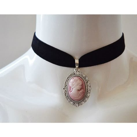 Cameo Choker, Choker With Pendant, Aesthetic Choker, Pendant Choker, Collar Necklaces, Ribbon Necklace With Pendant, Cameo Choker Necklace, Cute Choker Necklaces, Pink Choker Necklace