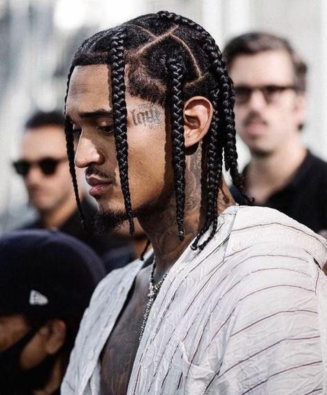 35 Cute Braid Hairstyles for Men – Svelte Magazine Full Head Box Braids Men, Thick Braids Men, Box Braids For Men With Long Hair, Hispanic Braids Men, Boys Plaits Hairstyles, Jordan Clarkson Braids, Two Strand Twist Men Fade, Men Box Braids Hairstyles, Two Strand Twist Hairstyles Men