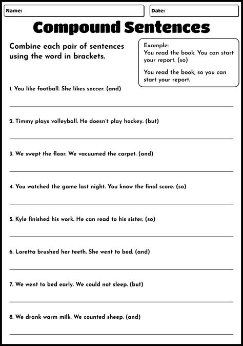 Simple Compound Sentences, Making A Sentence, Constructing Sentences Worksheets, Sentence Diagramming Worksheets, Sentences Worksheet Grade 2, Sentence Formation Worksheets, Simple And Compound Sentences Worksheets, Compound Sentences Activities, Compound Sentences Worksheets