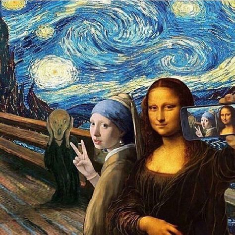 Olivia Muus, 1985 | Museum of Selfies | Tutt'Art@ | Pittura • Scultura • Poesia • Musica Paintings Tumblr, Mona Lisa Parody, Alchemy Art, Arte Van Gogh, Art Parody, 카드 디자인, Van Gogh Art, Hur Man Målar, Aesthetic Painting