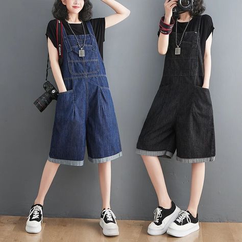 Summer Denim Shorts, Summer Overalls, Loose Overalls, Wide Leg Jumpsuits, Denim Overalls Shorts, Summer Shorts Denim, Suspender Pants, Summer Denim, Jean Overalls