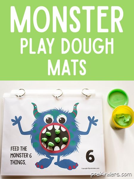 Cute Monster Play Dough Counting Mats for Preschool! Monster Playdough Mats, Monster Playdough, Monster Play Dough, Math Playdough Mats, Feed The Monster, Counting Mats, Friendly Monster, Monster Activities, Math Mats