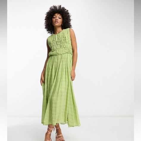 Reposhing This Item I Purchased From @Njp1656. Loved It, But Ready To Rotate For Something New. Questions? Leave A Comment Below! Pistachio Green Dress, Pastel Green Dress, Plunge Neck Midi Dress, Teacher Fits, High Low Midi Dress, Asos Dress, Size 12 Dress, Mode Inspo, Work Clothes