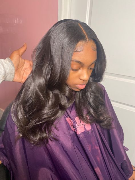 Sewin Hairstyles With Closure, Sew In Kids Hairstyles, Sew Im With Closure Weave, Sew In Hairstyles With Leave Out Natural, Kid Friendly Sew In, Leave Outs Sew In, Sew In For Teens, Closures Sew In, Sewins Hairstyles With Leave Out