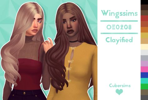 Sims 4 Mac, Flowy Hair, Ts4 Hair, Los Sims 4 Mods, Wigs Color, Clay Hair, Sims 4 Cas Mods, Hair Clay, Sims 4 Anime