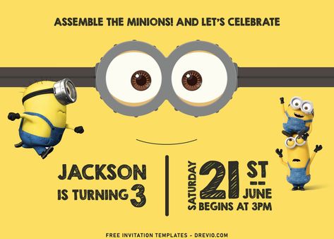 Minion Template, Minion Birthday Party Ideas, Birthday Wish Card, Despicable Me Birthday, Birthday Decors, Minion Birthday Invitations, Minions 4, Agnes Despicable Me, Diy Minions