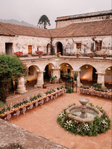 Hacendia Wedding, Mexican Luxury Wedding, Small Hacienda Wedding, Guatemala Wedding Venues, Hacienda Style Venues, Spanish Courtyard Wedding, Hacienda Style Wedding Venues, Classic Mexican Wedding, Mexican Villa Wedding