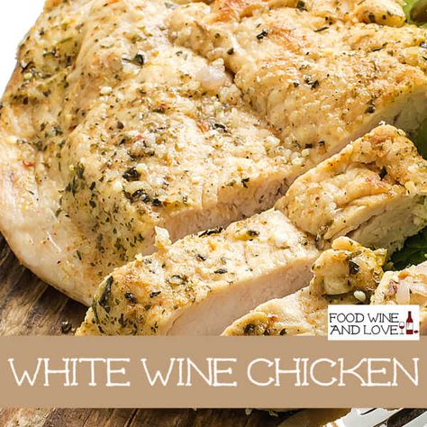 White Wine Chicken #chicken #easy #easyrecipe #recipe #wine Mediterranean Style Chicken, Dressing Food, Wine Chicken, White Wine Chicken, Avocado Ice Cream, Wine Flavors, Chicken Easy, Chicken Piccata, Chicken Food