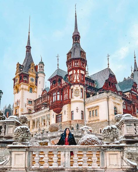 Peles Castle Romania, A Christmas Prince, Romanian Castles, Castle Romania, Romanian Royal Family, Peles Castle, Small Castles, Random Places, Carpathian Mountains