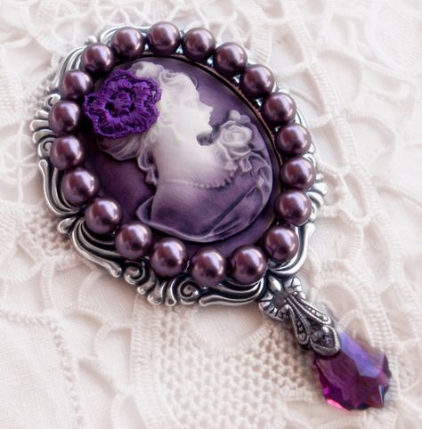 Purple Stuff, Small Crochet, Rich Burgundy, Cameo Jewelry, Purple Reign, Purple Pearl, Purple Love, All Things Purple, Hand Mirror