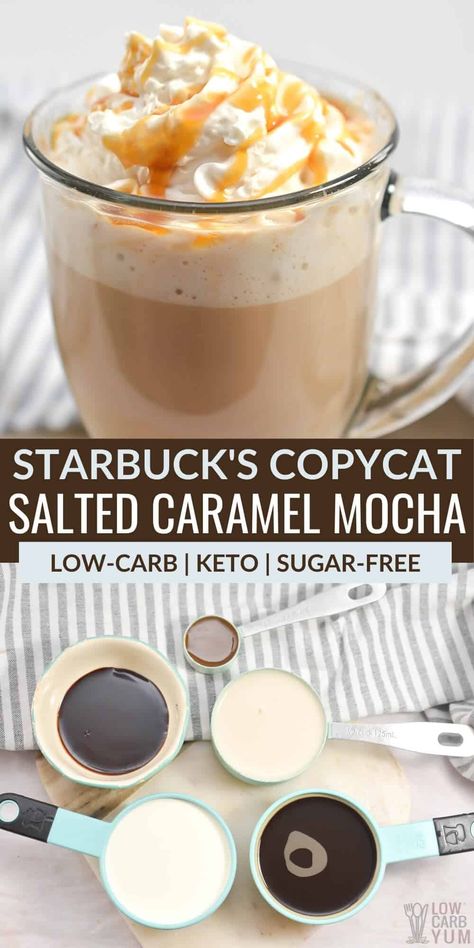 Low Carb Caramel Frappe, Keto Hot Coffee Starbucks, Low Carb Espresso Drinks, Low Carb Coffee Recipes, Low Carb Creamer For Coffee, Keto Cappuccino Recipe, Keto Caramel Frappuccino, Keto Caramel Macchiato, Keto Espresso Drinks