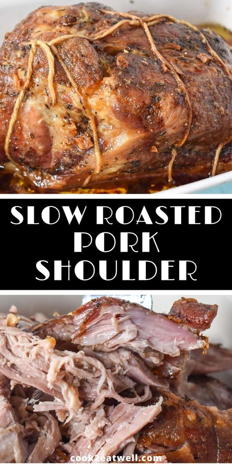 Pork Shoulder Oven, Pork Shoulder Picnic Roast, Roasted Pork Shoulder Recipes, Pork Shoulder Picnic, Slow Cooker Pork Shoulder, Roasted Pork Shoulder, Slow Roast Pork, Boneless Pork Shoulder Roast, Slow Roasted Pork Shoulder