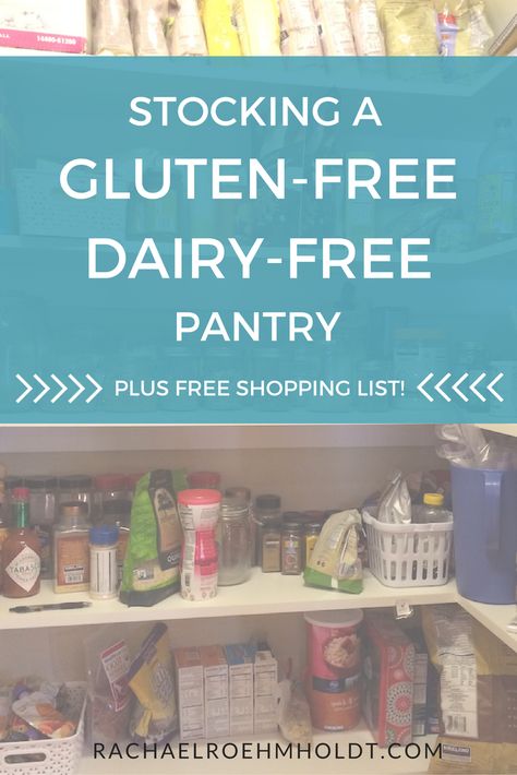 Making the switch to a gluten-free dairy-free life? Find out what to include in your gluten-free dairy-free pantry with this simple pantry checklist. Dairy Free Dips, Gluten Free Pantry, Dairy Free Salads, Free Pantry, Stock Your Pantry, Dairy Free Soup, Lactose Free Diet, Dairy Free Breakfasts, Dairy Free Diet