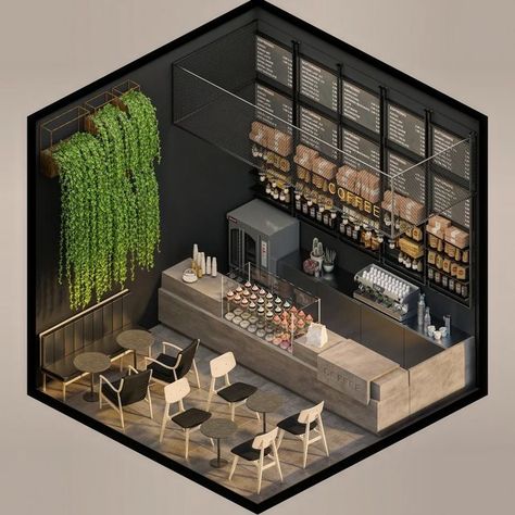 Small Corner Cafe Design, Business Cafe Design, Art Cafe Interior Coffee Shop, Coffeshop Interior Design Ideas, Coffe Stores Design, Coffee Shops Designs, Interior Design Coffee Shop Modern, Cafe Decoration Ideas Coffee Shop Modern, Coffe Ideas Design Interiors