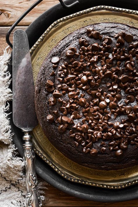 High Altitude One Layer Chocolate Ricotta Cake - Curly Girl Kitchen Chocolate Ricotta Cake, High Altitude Cake Recipe, Chocolate Snack Cake, One Layer Cakes, High Altitude Baking, Ricotta Cake, High Altitude, Dark Chocolate Cakes, Cuisine Recipes