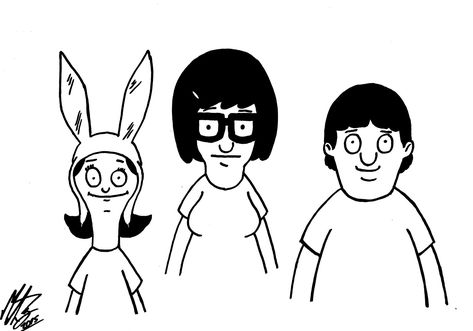 Gene Bobs Burgers, Bob And Linda Belcher, Bob And Linda, Burger Drawing, Linda Belcher, Bobs Burgers Characters, Bobs Burgers Tina, Louise Belcher, Anime Coloring Pages