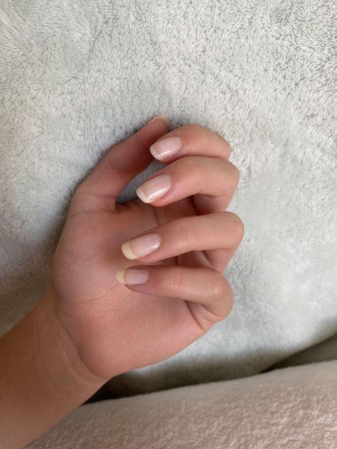 Neutral Clean Girl Nails, Basic Manicure Natural, Long Nail Beds Natural, Natural Nails Wide Nail Bed, Natural Long Nails Healthy, Big Nails, How To Grow Nails, Nail Goals, Subtle Nails