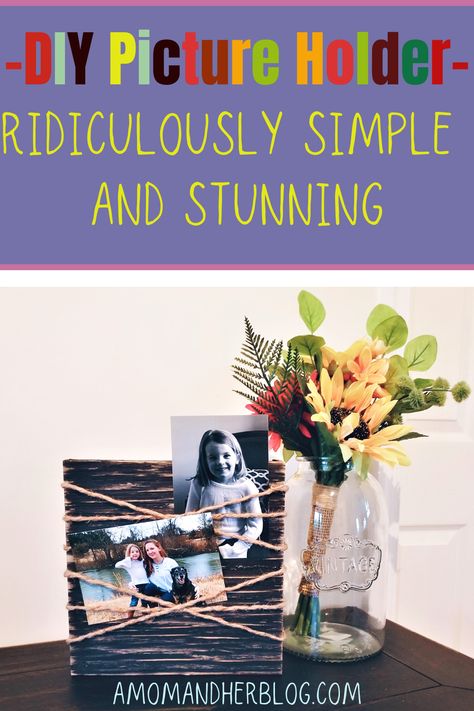 Picture Holder Diy Photo Displays, Diy Picture Stand, Diy Picture Holder, Picture Holder Diy, Diy Wood Picture, Wood Picture Holder, Diy Photo Displays, Displaying Pictures, Picture Stand