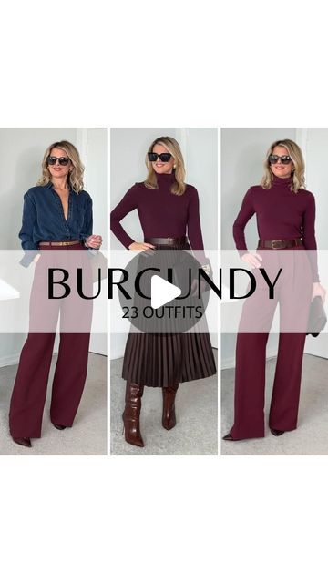 Burgundy Color Combinations, Burgundy Jeans Outfit, Burgundy Top Outfit, Burgundy Outfits, Ig Bio, Color Borgoña, Burgundy Outfit, Burgundy Jeans, Color Combinations For Clothes