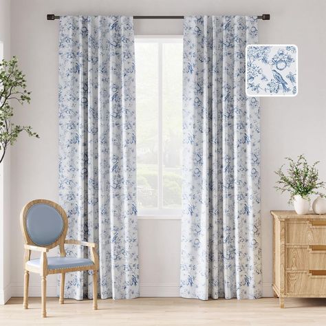 PRICES MAY VARY. Printed Blackout Curtains: Creating a cozy atmosphere in your bedroom begins with JINCHAN blackout curtains. Package includes 2 panels in 52 inch wide by 90 inch long each, 104 by 90 combined. Offered in 5 colors, these floral panels dress up your home with rustic romance Beauty Meet Privacy: These blue blackout curtains 90 inch length curtains not only do an amazing job for light blocking, but also can be widely used in living room, bedroom, laundry room, dining room, nursery r Toile Curtains, Nursery Guest Room, Neutral Curtains, Blue Blackout Curtains, Insulated Panels, Curtains For Bedroom, Green Curtains, Blue Curtains, Drape Panel