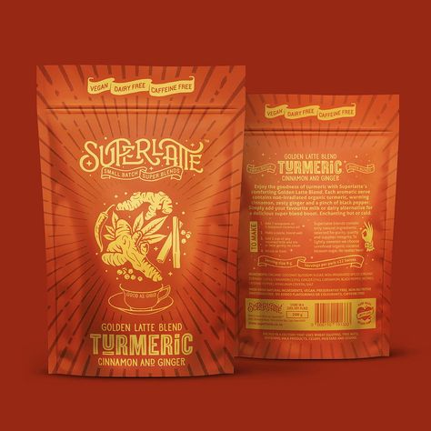 Turmeric Packaging, Beetroot Latte, Gold Packaging, Package Design Inspiration, Turmeric Latte, Tea Brands, Organic Turmeric, Natural Care, Branding Design Inspiration