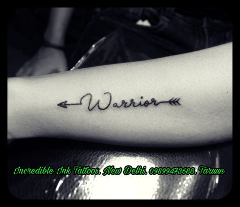 #Worrier Warrior #Tattoo  #Call #Whatsapp #09899473688 Fine Line Warrior Tattoo, Women Worrier Tattoo, Warrior Tattoos Symbol, Warrior Tattoos For Women Strength, Courage Tattoo For Women Symbol, The Word Warrior Tattoos For Women, Small Warrior Tattoos For Women, Warrior Cursive Tattoo, Warrior Word Tattoo Fonts