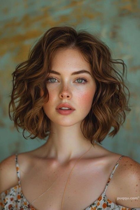 Pelo Bob Ondulado, Summer Hairdos, Short Wavy Haircuts, Haircut Women, Haircut Inspiration, Short Hair Color, Short Wavy, Summer Hair Color, 인물 사진