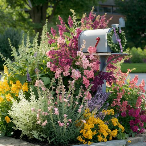 https://youtu.be/aP4NqZN_KdQ Cement Diy Garden, Mailbox Landscape, Unique Mailbox, Mailbox Flower Bed Ideas, Mailbox Flower Bed, Mailbox Flowers, Mailbox Stand, Mailbox Garden, Mailbox Landscaping