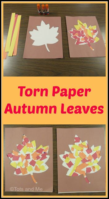 Torn Paper Autumn Leaves, September Crafts For Two Year Olds, Preschool Crafts For October, Fall Leaves Prek Activities, Fall Leaves For Preschool, Simple Preschool Crafts Fall, Fall Crafts For Two Year Olds Easy, Mouse's First Fall Activities, Autumn Leaves Preschool Activities