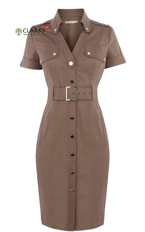 Karen-Millen-Cotton-Shirt-Dress-Khaki Cheap Stylish Clothes, Kain Linen, Cotton Shirt Dress, Khaki Dress, 여자 패션, Brown Dress, 가을 패션, Trendy Tshirts, Karen Millen