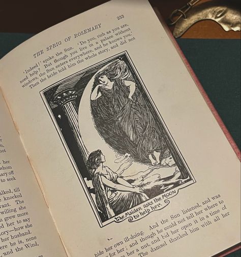 vintage book open to illustration of a fairy and the moon laying on a desk Medieval Books Aesthetic, Dark Academia Fairycore, Fairy Book Aesthetic, Emily Wilde's Encyclopaedia Of Fairies Aesthetic, Inkheart Aesthetic, Story Book Aesthetic, Male Fairy Aesthetic, Elfcore Aesthetic, Fairy Aesthetic Dark