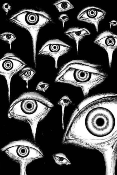 Multiple Eyes, Eyes Aesthetic, Art Surreal, Aesthetic Blue, Surreal Art, Horror Art