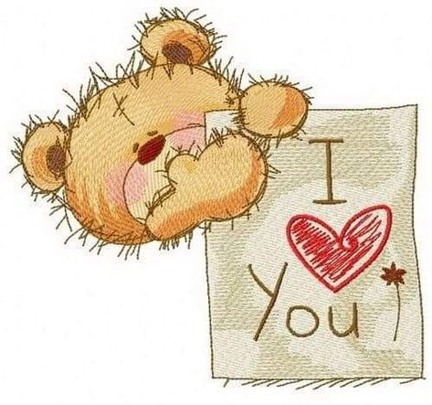 Cute Teddy Bear Pics, Teddy Bear Quotes, Embroidery Patterns Ideas, Teddy Pictures, Love You Cute, I Love You Images, Love You Friend, Teddy Bear Pictures, Love You Images