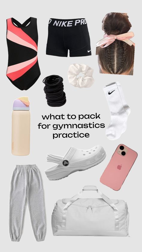 what to pack/wear to gymnastics practice!💕 #whattopack #gymnast #gymnasticsfit #gymnastics What To Wear To Gymnastics, Gymnastics Essentials, Gymnastics Practice, Gymnastics Outfits, Practice Outfits, What To Pack, Gymnast, Nike Pros, Wish List