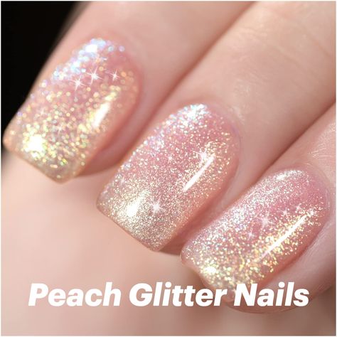 Pearl Gel Nail Polish, 16ml Iridescent Gel Polish, Shimmering Mermaid Soak Off UV Gel Polish for Nail Art DIY at Home, Milky Peach Iridescent Nail Polish, Opal Nails, Peach Nails, Glitter Gel Polish, Glitter Gel Nails, Diy Nail Art, Glam Nails, Easter Nails, Pastel Nails