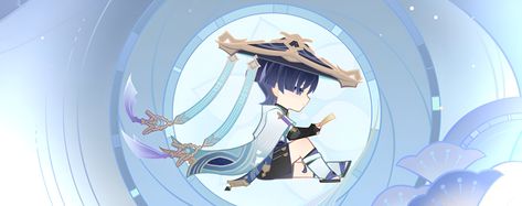 Genshin Impact Scaramouche \ Wanderer Wanderer Header, Wanderer Banner, Scaramouche Banner, Genshin Update, Genshin Impact Scaramouche, Genshin Pfps, Scaramouche Wanderer, Reaction Pics, Art Icon