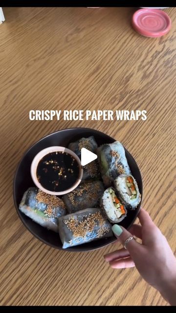 Easy Plant Based Recipes on Instagram: "CRISPY RICE PAPER WRAPS 💥

By @faithsfresh

Ingredients:
• 1 package of extra firm tofu
• 1 cucumber
• 1 large carrot
• 1 avocado
• 12-14 sheets of rice paper 
• 12-14 seaweed snacks (or cut
up nori sheets)
• 1 cup jasmine rice
• 1 TBSP rice vinegar 
• 1 TBSP sweetening syrup of any
kind
• 1 tsp salt 
• 1/4 cup soy sauce or coconut
aminos

Directions:
 • Drain your tofu, wrap it in paper towels, and then place something heavy on top and let is press for about 30
minutes
• Rinse and cook 1 cup of rice normally
• Once the rice is cooked add in rice vinegar, syrup, and salt
• Vertically cut your cucumber and the carrot 
• Once tofu has been pressed, slice and then cover each
slice in soy sauce or coconut aminos (on both sides) 
• Air-fry tofu at 400F f Nori Wrap, Rice Paper Wraps, Rice Wraps, Seaweed Snacks, Vegan Rice, Plant Based Recipes Easy, Food Inc, Cup Of Rice, Extra Firm Tofu