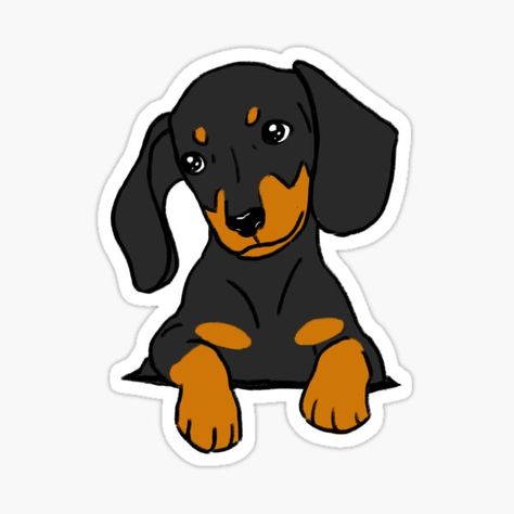 Dachshund Cream, Dachshund Sticker, Black And Tan Dachshund, Dog Pop Art, Painted Tote, Dog Sticker, Dachshund Puppies, Dachshund Puppy, Weiner Dog