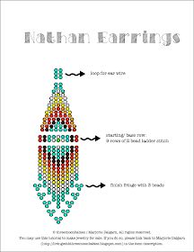 living with ThreeMoonBabies | Nathan Earrings Beading Pattern Fringe Beaded Necklace, Diy Seed Bead Loom, Beaded Earring Tutorial, Native American Beading Patterns, Beautiful Beaded Earring, Seed Bead Jewelry Patterns, Native Beading Patterns, Beaded Earrings Tutorials, Beaded Earrings Diy