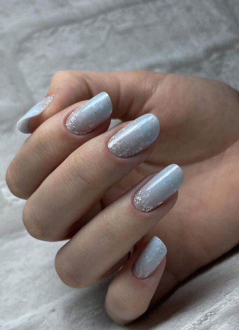 Long Nail Shapes, Slim Nails, Wedding Nails Inspiration, Round Shaped Nails, Looks For Summer, French Designs, Blue White Weddings, Long Nail, Winter Bride