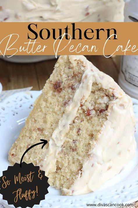 Buttered Pecans, Butter Pecan Pound Cake Recipe, Brown Sugar Cream Cheese Frosting, Pecan Desserts, Southern Cake, Butter Pecan Cake, Pecan Cake, Cake Recipes From Scratch, Homemade Butter