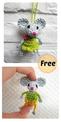 Mini Mouse Free Crochet Pattern Crocheted Mouse, Mouse Crochet, Sleepy Head, Crochet Mouse, Pola Amigurumi, Crochet Amigurumi Free, Mini Mouse, Crochet Keychain, Crochet Toys Patterns