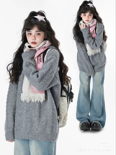 Winter Outfits Y2k Snow, Newjeans Winter Outfit, Winter Shojo Outfits, Asian Outfits Street Styles, 2000s Winter Outfits, Japanese Fashion Winter, Newjeans Outfits, Japanese Winter Fashion, Japanese Fashion Women